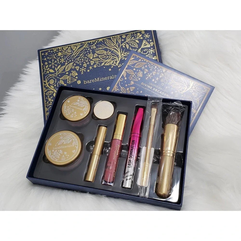 NEW BARE MINERALS Divine Decadence 8-Piece Makeup & Brush Set blush eye shadow